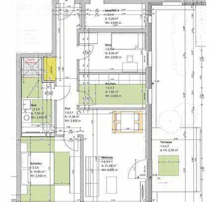 Wohnen mit WBS! Neubau 2022! ebenerdige 3-Zimmer-Wohnung mit Terrasse, Duschbad und HWR