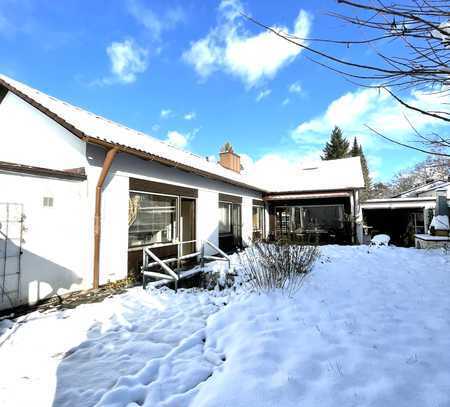 Großer Architektenbungalow mit 3 Wohnbereichen-ruhiger Südgarten, zentrale Lage Ottobrunn