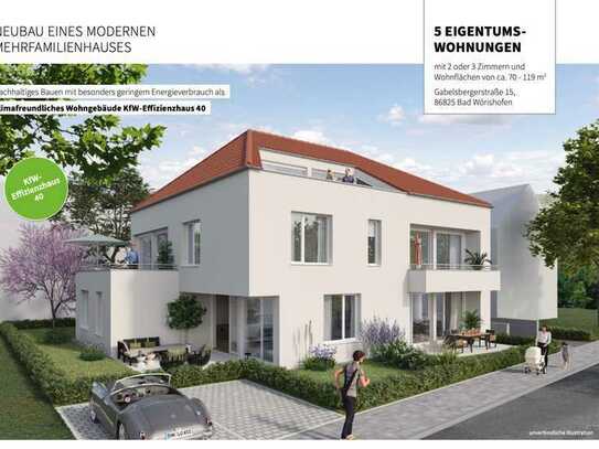 3-Zimmer, Obergeschoss in Bad Wörishofen - Modernität trifft auf gefördertes Effizienzhaus 40!
