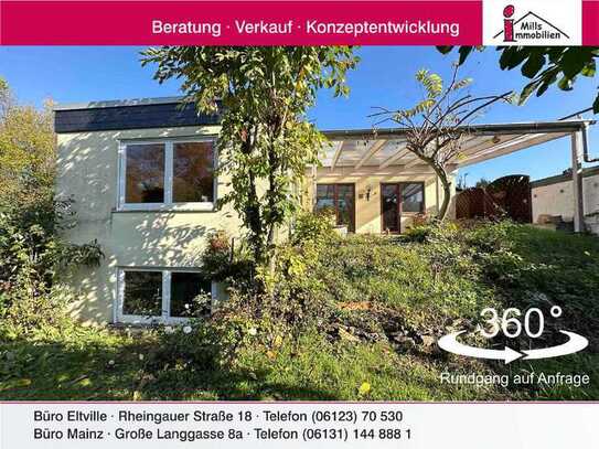 Massiv gebauter Flachdachbungalow mit sanierter Einliegerwohnung und sonnigem Garten