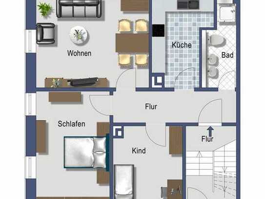 Wunderschöne, sanierte 3-Zimmer-Wohnung in der Stadtmitte, gerne als WG.