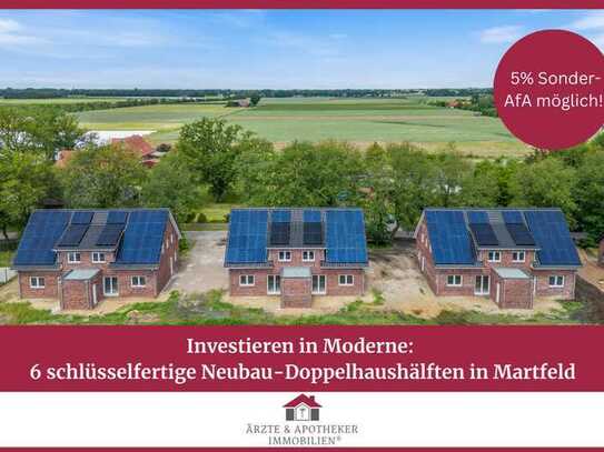 Investieren in Moderne: 
6 schlüsselfertige Neubau-Doppelhaushälften in Martfeld