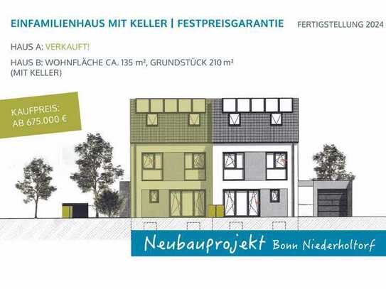 Bonn Niederholtorf, Einfamilienhaus mit Keller! Festpreisgarantie!