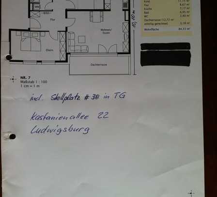 Exklusive 3-Raum-Dachgeschosswohnung mit Dachterrasse und EBK in Ludwigsburg