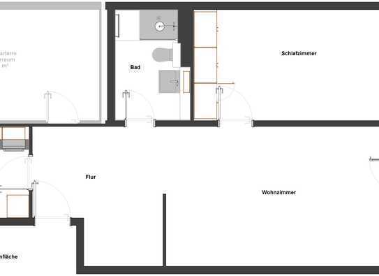 helle, geräumige 2-Zimmer Hochparterre-Wohnung mit großem Kellerraum von privat