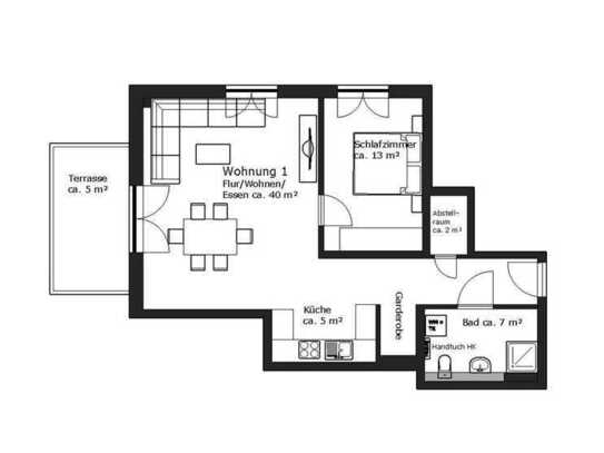 Neubau!! KfW 55EE 2-Zimmer-Wohnung mit eigenem Gartenanteil nach Westen