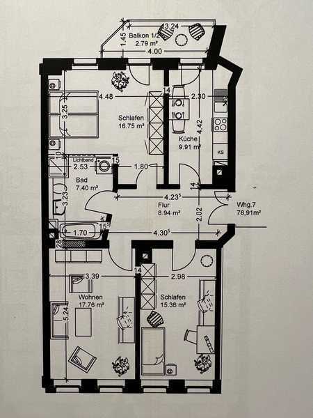 Attraktive 3-Zimmer-Wohnung im 2. OG mit Balkon und Sauna in Leipzig-Schleußig - provisionsfrei