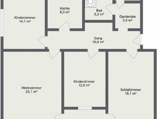 Exklusive 4-Zimmer-Hochparterre-Wohnung mit Balkon eigenem Garten und Garage in Kissing