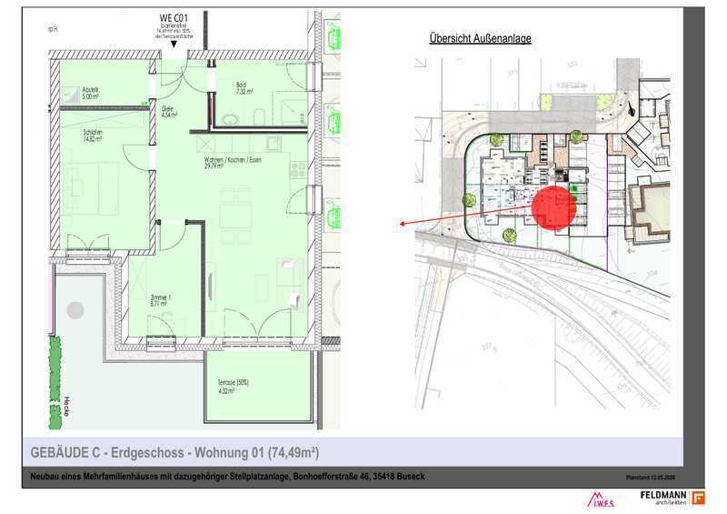                                                               3-Zimmer Neubauwohnung mit Einbauk&uuml;che und eigenem Gartenanteil!                                                       in Buseck (Gießen)