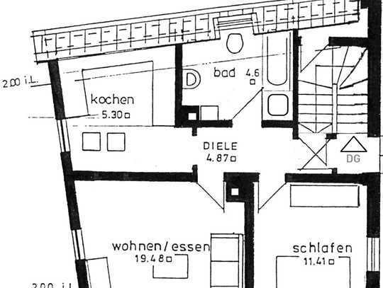 Von Privat: Großzügige 3-Zimmer Wohnung mit Wohnküche, großem Bad und eigenem Loft