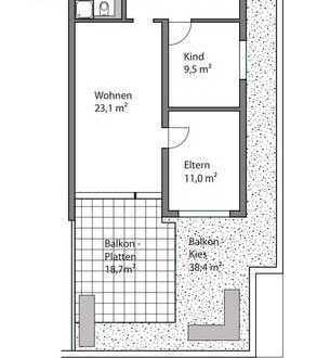 Geschmackvolle 3-Raum-DG-Wohnung mit Einbauküche in Aichtal