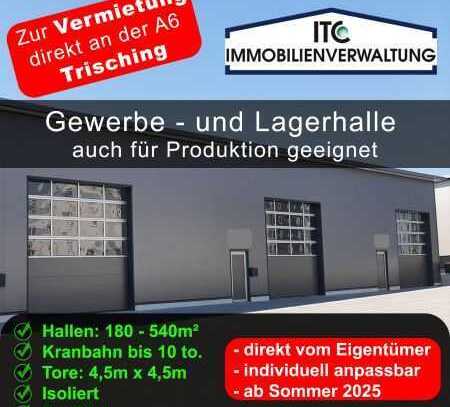 Neubau 540m2 Produktionshalle Lagerhalle Kranbahn / an der A6 Trisching