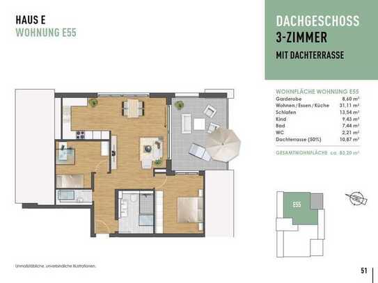 BAUSTELLENBERATUNG 07.12.2024 13 - 14:30 Uhr – 3 Zimmer mit sonniger Dachterrasse