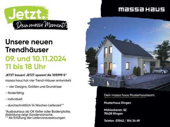 Info-Wochenende am 9./10.11.24 im Musterhaus Illingen