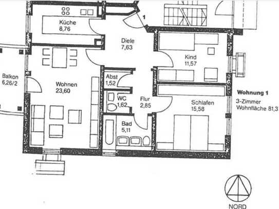 neu modernisierte Hochparterrewohnung mit großem Balkon