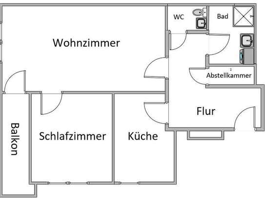 Frisch renovierte 2-Zimmer-Wohnung mit neuer Einbauküche