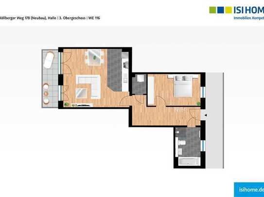 Helle 2-Raum-Wohnung mit großzügigen Balkon! - WE116