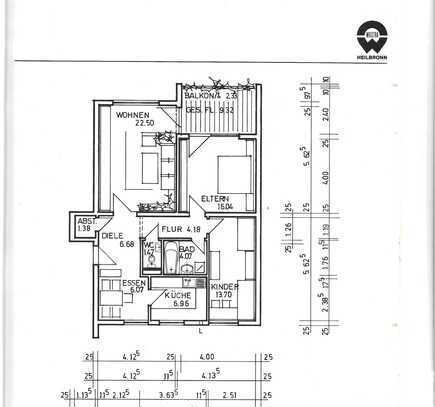 Freundliche 3,5-Zimmer-Wohnung mit Balkon und Einbauküche in Offenau