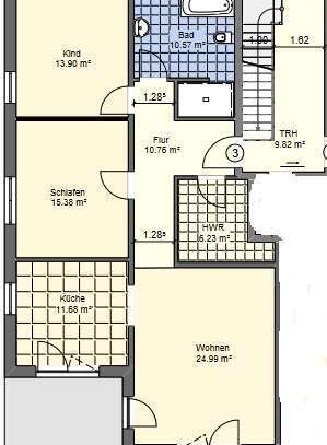 Erstbezug, 3-Zimmer-OG-Wohnung mit Balkon, KFW 40