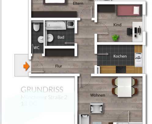 Ansprechende 3-Zimmer-Wohnung mit 2 Balkon in Germering
