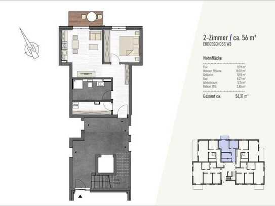 RESERVIERT: Neubau. Stilvolle kleine 2-Zimmer-Wohnung mit Terrasse in Wismar