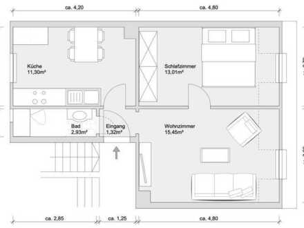 2-Zimmer-Wohnung, renoviert & möbliert - ruhige Lage, gute Anbindung, Nähe Wöhrder See