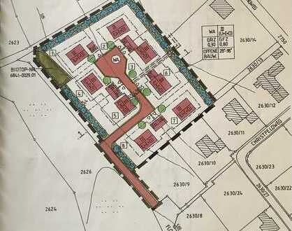 Baugrundstück mit genehmigtem Bebauungsplan in schöner Lage