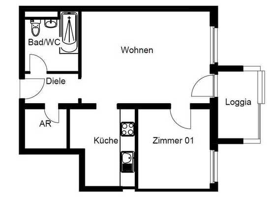 Moderne 2-Zimmer-Wohnung mit Balkon, Garage & neuer EBK in Egelsbach!