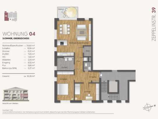 3 - Zi. Neubau Obergeschosswohnung (Whg. 04)