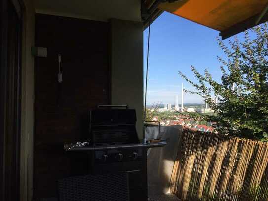 Vollmöbilierte 1-Zimmer-Terrassenwohnung mit Weitblick