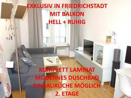 EXKLUSIV MIT BALKON MOD. DUSCHBAD GROßE KÜCHE EINBAUKÜ.MÖGL. LAMINAT 2. OG RUHIG+HELL FRIEDRICHSTADT