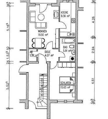 2 Zimmer Erdgeschoss Wohnung mit Gartenanteil zu vermieten