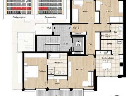 4-Zimmer-Neubauwohnung im 1. OG (WE 4-5) ALTERNATIVER GRUNDRISS