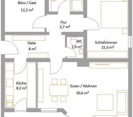 Top Gelegenheit! 3 Zimmer Wohnung 1.OG mit Loggia in ruhiger Lage