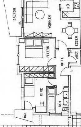 3-Zimmer-Wohnung mit 2 Balkonen und Einbauküche in Horb a. N.-Nordstetten