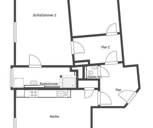 Geschmackvolle, sanierte 2-Zimmer-Wohnung mit gehobener Innenausstattung in Düsseldorf