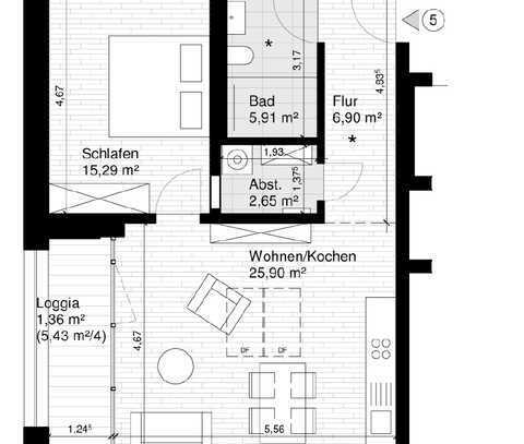 Attraktive 2-Zimmer-Wohnung mit gehobener Innenausstattung mit Balkon und EBK in Horb am Neckar