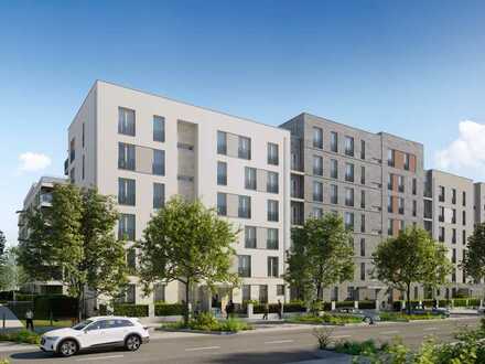 Werden Sie Teil des neuen Schönhof-Viertels: 3-Zi.-Balkonwohnung mit 2 Bädern und Elektrostellplatz