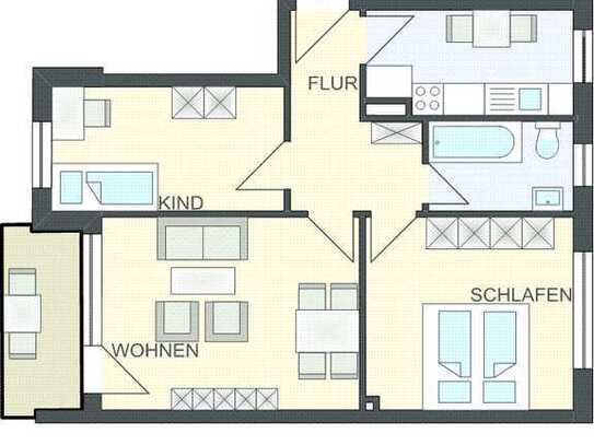 2,5 Zimmer-Wohnung mit Balkon