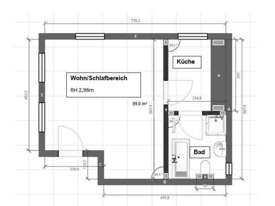 Helle, freundliche 1-Zimmerwohnung (nur für Single)