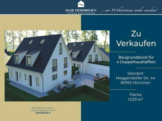 Wohnbaugrundstück mit rechtskräftiger Baugenehmigung für 4 Doppelhaushälften!!!