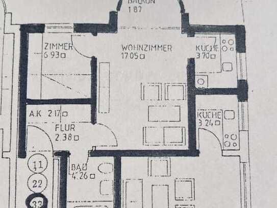 2-Raum-Wohnung in München Obergiesing