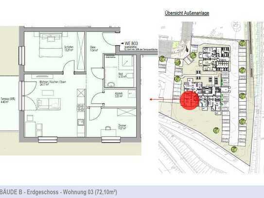 3 - Zimmer EG - Wohnung mit Terrasse und Gartenanteil!