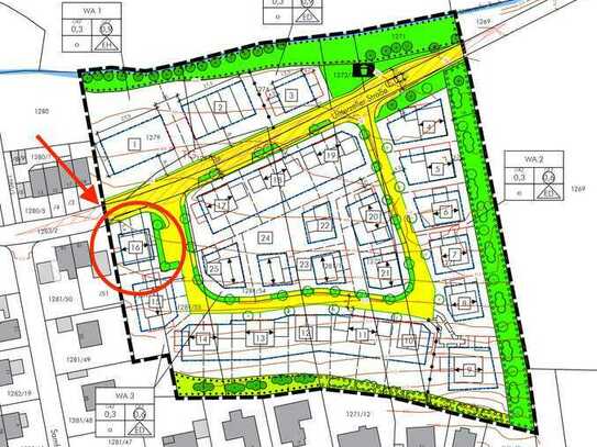 Baugrundstück für DHH mit 2 Vollgeschossen im neuen Wohngebiet von Friedberg/Wulfertshausen