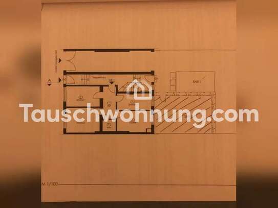 Tauschwohnung: Nette 3 Zimmer Wohnung mit Garage und eigenen Garten