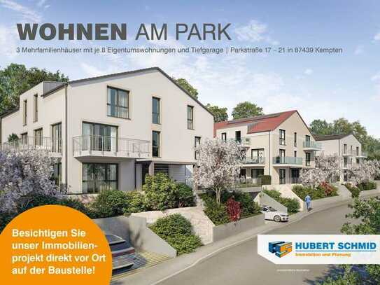 Wohnen Am Park in Kempten, Neubau von 3 Mehrfamilienhäusern mit TG