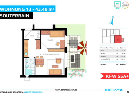 🌿5% AfA 🏡: 2-Zimmer-Neubauwohnung 🏠 mit Garten 🌳 l Kapitalanleger, Paare l 13