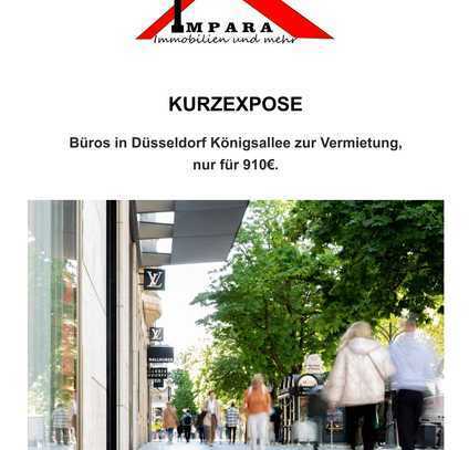 Büros in Düsseldorf Königsallee zur Vermietung - ab 700€ - 6 Büroräume, WC, Sozialräume