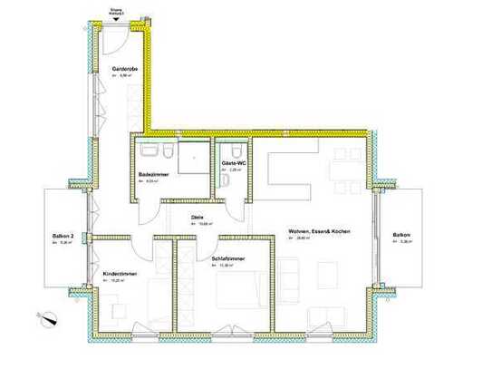 Exklusive 3-Zimmer-Wohnung mit 2 Balkonen