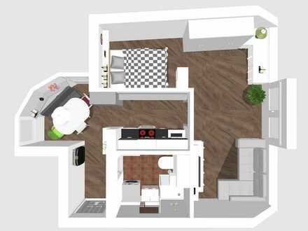 1,5-Zimmer-Appartement, modern möbliert, provisionsfrei direkt vom Eigentümer